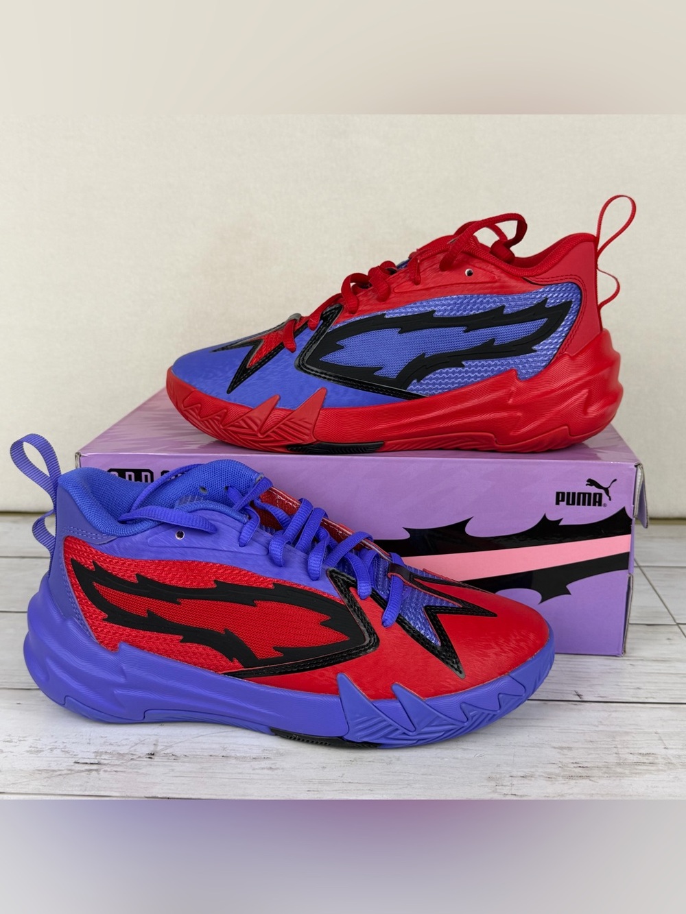 PUMA Scoot Zeros ‘Pred’ Basketball Shoes Boys 4.5 Red Purple 31035501 NIB